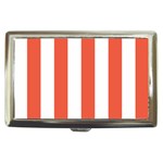 Vertical Stripes - White and Tomato Red Cigarette Money Case