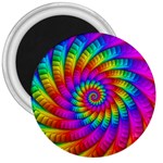 Psychedelic Fractal Rainbow Spiral  3  Magnet