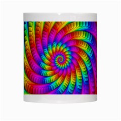 Psychedelic Fractal Rainbow Spiral  White Mug from ArtsNow.com Center