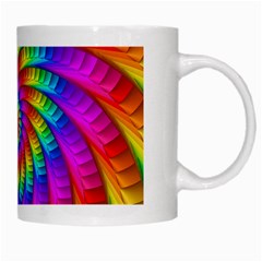 Psychedelic Fractal Rainbow Spiral  White Mug from ArtsNow.com Right