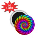 Psychedelic Fractal Rainbow Spiral  1.75  Magnet (10 pack) 