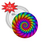 Psychedelic Fractal Rainbow Spiral  2.25  Button (10 pack)