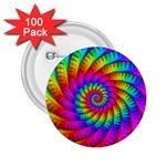 Psychedelic Fractal Rainbow Spiral  2.25  Button (100 pack)