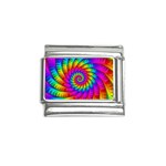 Psychedelic Fractal Rainbow Spiral  Italian Charm (9mm)