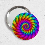 Psychedelic Fractal Rainbow Spiral  2.25  Handbag Mirror