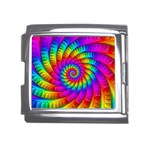 Psychedelic Fractal Rainbow Spiral  Mega Link Italian Charm (18mm)