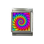 Psychedelic Fractal Rainbow Spiral  Italian Charm (13mm)