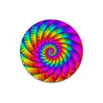 Psychedelic Fractal Rainbow Spiral  Magnet 3  (Round)