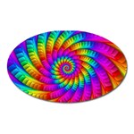 Psychedelic Fractal Rainbow Spiral  Magnet (Oval)