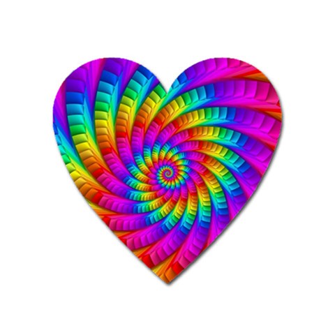 Psychedelic Fractal Rainbow Spiral  Magnet (Heart) from ArtsNow.com Front