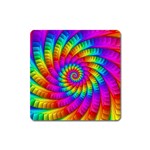 Psychedelic Fractal Rainbow Spiral  Magnet (Square)