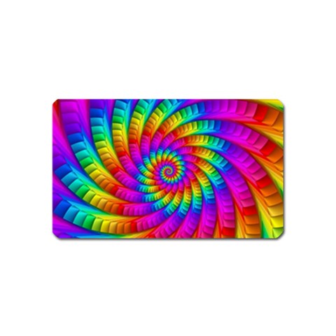 Psychedelic Fractal Rainbow Spiral  Magnet (Name Card) from ArtsNow.com Front