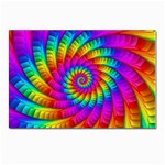 Psychedelic Fractal Rainbow Spiral  Postcard 4  x 6 