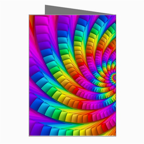 Psychedelic Fractal Rainbow Spiral  Greeting Card from ArtsNow.com Right