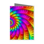 Psychedelic Fractal Rainbow Spiral  Mini Greeting Cards (Pkg of 8)