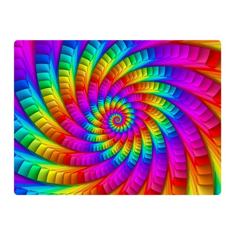 Psychedelic Fractal Rainbow Spiral  Double Sided Flano Blanket (Mini) from ArtsNow.com 35 x27  Blanket Front