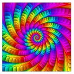 Psychedelic Fractal Rainbow Spiral  Large Satin Scarf (Square)