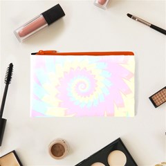 Psychedelic Fractal Rainbow Spiral  Cosmetic Bag (XS) from ArtsNow.com Front