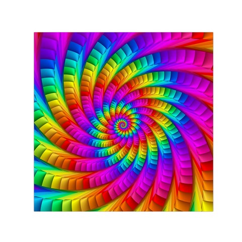 Psychedelic Fractal Rainbow Spiral  Small Satin Scarf (Square) from ArtsNow.com Front