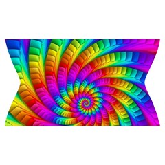 Psychedelic Fractal Rainbow Spiral  Yoga Cropped Leggings from ArtsNow.com Waistband Front