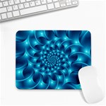 Glossy Light Blue Spiral Fractal Small Mousepad