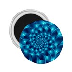 Glossy Light Blue Spiral Fractal 2.25  Magnet