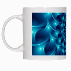 Glossy Light Blue Spiral Fractal White Mug from ArtsNow.com Left