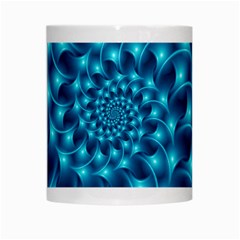 Glossy Light Blue Spiral Fractal White Mug from ArtsNow.com Center