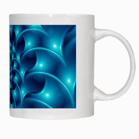 Glossy Light Blue Spiral Fractal White Mug from ArtsNow.com Right