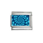 Glossy Light Blue Spiral Fractal Italian Charm (9mm)