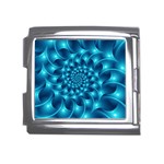 Glossy Light Blue Spiral Fractal Mega Link Italian Charm (18mm)