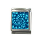 Glossy Light Blue Spiral Fractal Italian Charm (13mm)