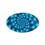 Glossy Light Blue Spiral Fractal Sticker (Oval)