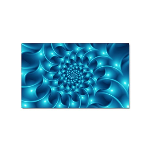 Glossy Light Blue Spiral Fractal Sticker (Rectangular) from ArtsNow.com Front