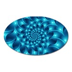 Glossy Light Blue Spiral Fractal Magnet (Oval)