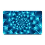 Glossy Light Blue Spiral Fractal Magnet (Rectangular)