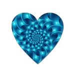 Glossy Light Blue Spiral Fractal Magnet (Heart)