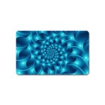 Glossy Light Blue Spiral Fractal Magnet (Name Card)