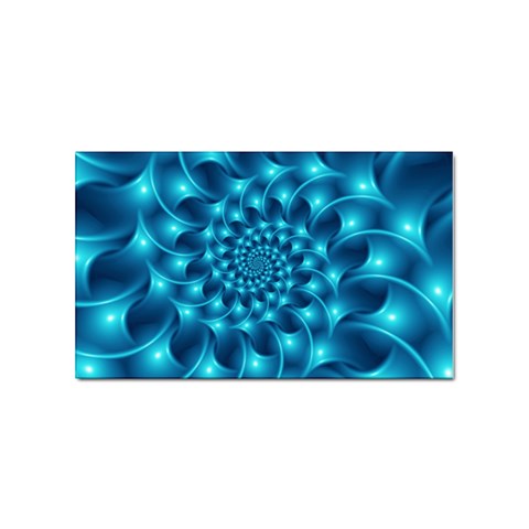 Glossy Light Blue Spiral Fractal Sticker Rectangular (100 pack) from ArtsNow.com Front