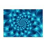 Glossy Light Blue Spiral Fractal Sticker A4 (10 pack)