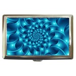 Glossy Light Blue Spiral Fractal Cigarette Money Case