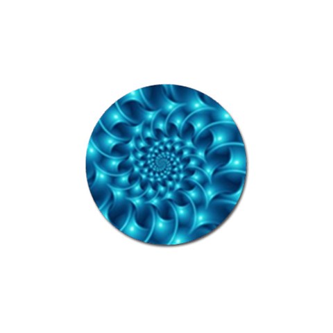 Glossy Light Blue Spiral Fractal Golf Ball Marker from ArtsNow.com Front