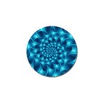 Glossy Light Blue Spiral Fractal Golf Ball Marker