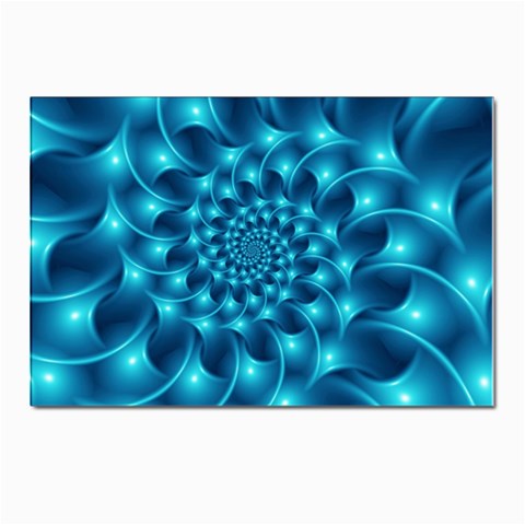 Glossy Light Blue Spiral Fractal Postcard 4 x 6  (Pkg of 10) from ArtsNow.com Front