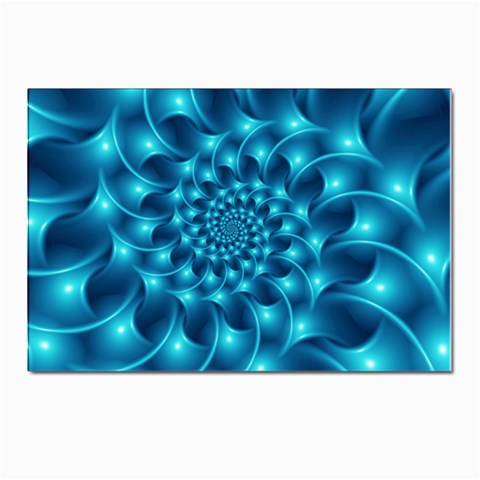 Glossy Light Blue Spiral Fractal Postcards 5  x 7  (Pkg of 10) from ArtsNow.com Front