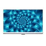 Glossy Light Blue Spiral Fractal Business Card Holder