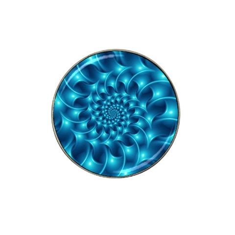 Glossy Light Blue Spiral Fractal Hat Clip Ball Marker from ArtsNow.com Front