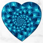 Glossy Light Blue Spiral Fractal Jigsaw Puzzle (Heart)