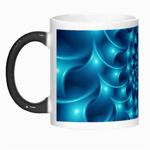 Glossy Light Blue Spiral Fractal Morph Mug from ArtsNow.com Left