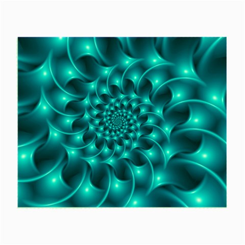 Glossy Light Blue Spiral Fractal Small Glasses Cloth from ArtsNow.com Front